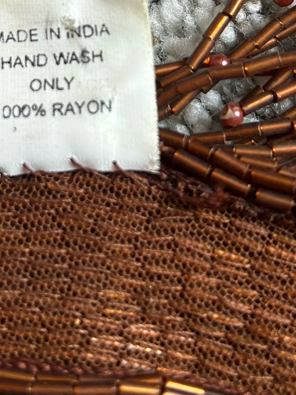 Copper Sequin Fringe scarf/wrap